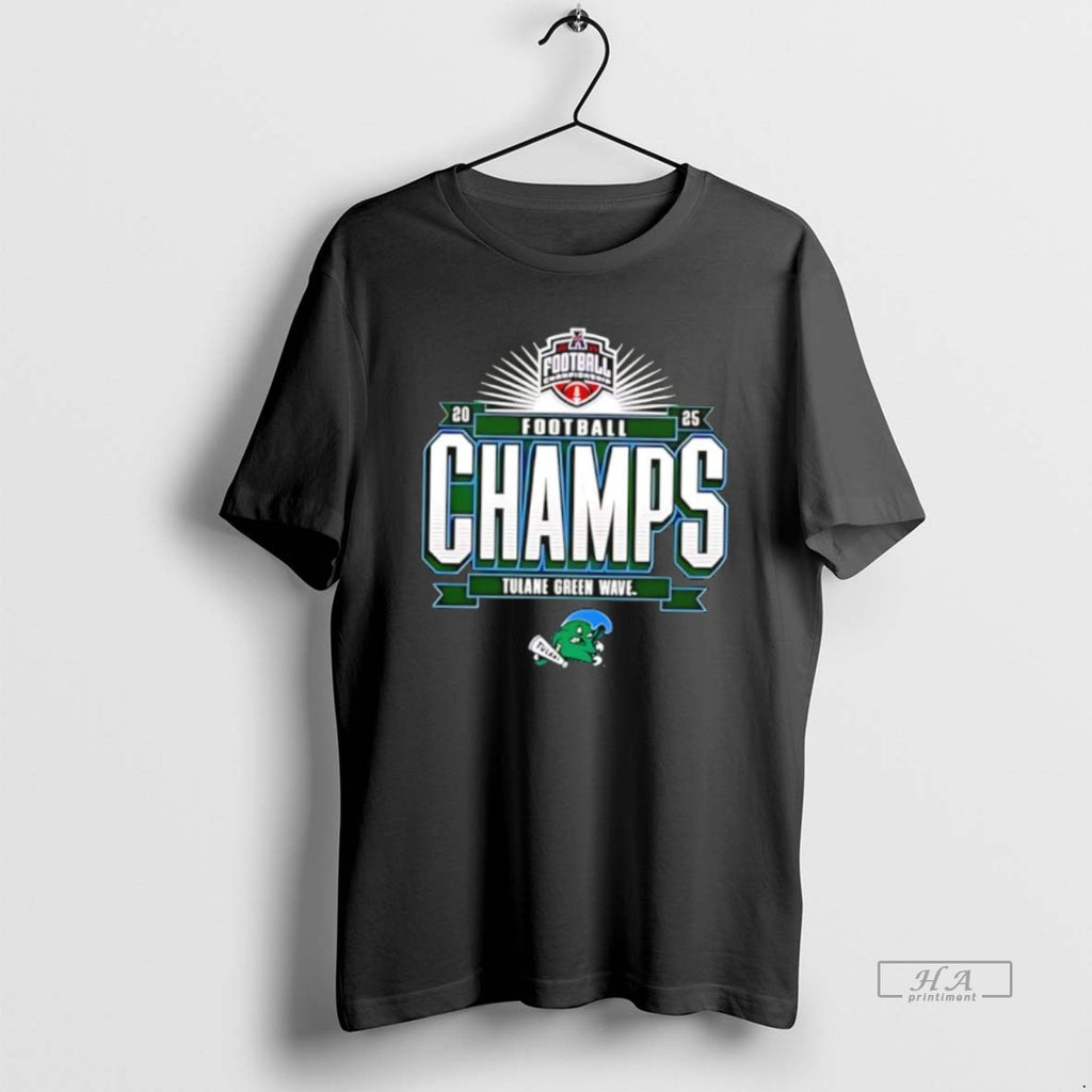 Official Tulane Green Wave Green 2025 American Athletic Conference Football Champions T-Shirts, Hoodie, Sweatshirt