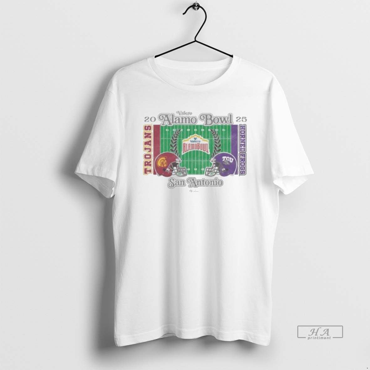 Official Usc Trojans Vs Tcu Horned Frogs 2025 Valero Alamo Bowl 2 Team Head To T-Shirts, Hoodie, Sweatshirt | TeeBloomCo.com