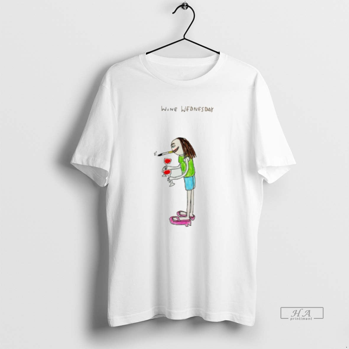 Official Wine Wednesday Girl Smoking Paint Tee Hoodie, Sweatshirt | TeeBloomCo.com
