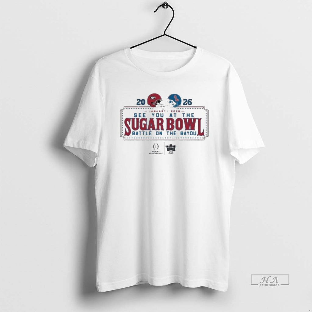 Official Oberigcu See You At The Sugar Bowl Dueling Helmet 2026 Georgia Vs Ole Miss T-Shirts, Hoodie, Sweatshirt
