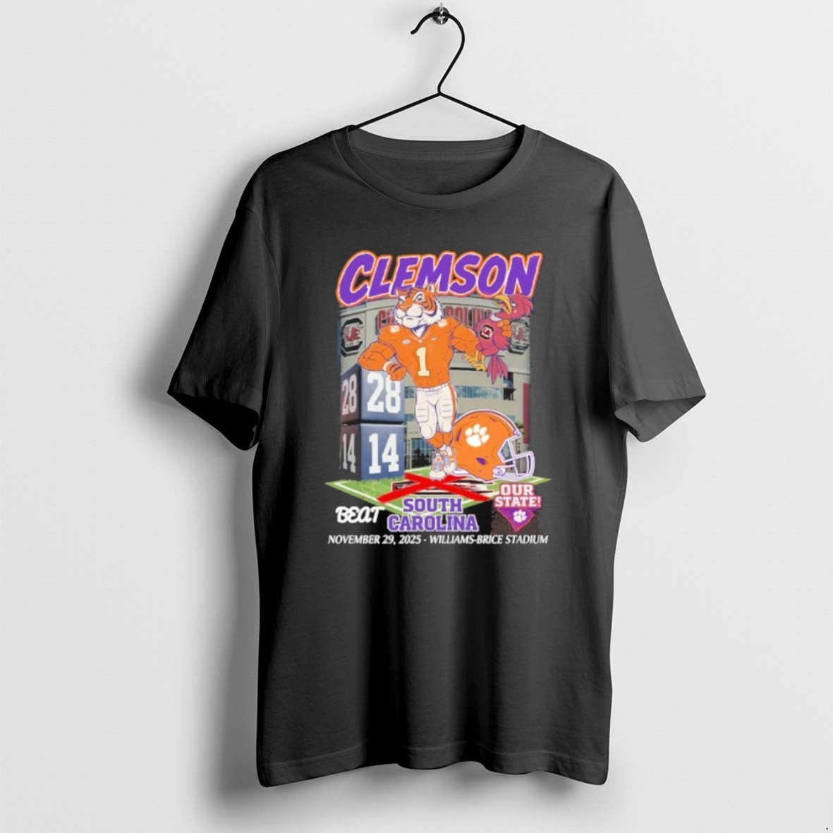 Official Zccuow2b Clemson Tigers Beat South Carolina Our State November 29 2025 T-Shirts, Hoodie, Sweatshirt | TeeBloomCo.com