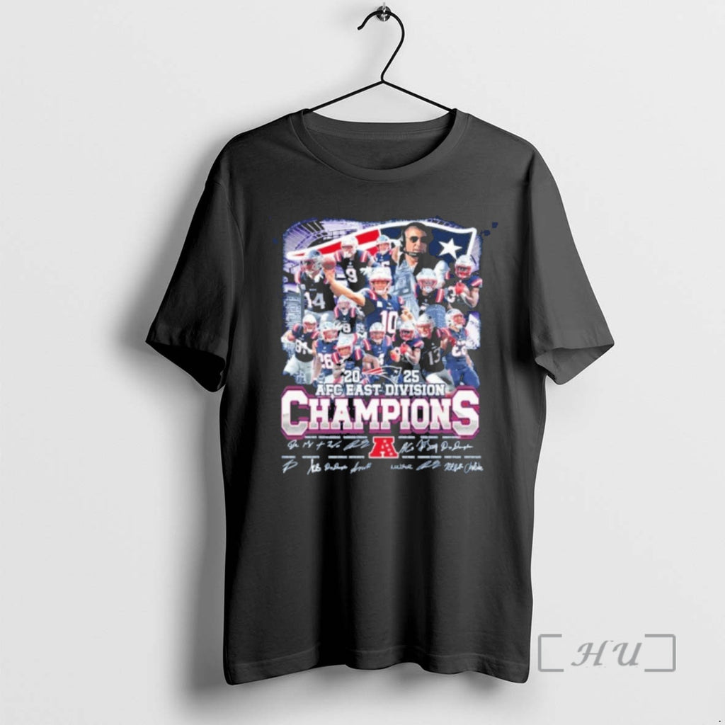 Officials 2025 Afc East Division Champions Team Player Signature T-Shirts, Hoodie, Sweatshirt | TeeBloomCo.com