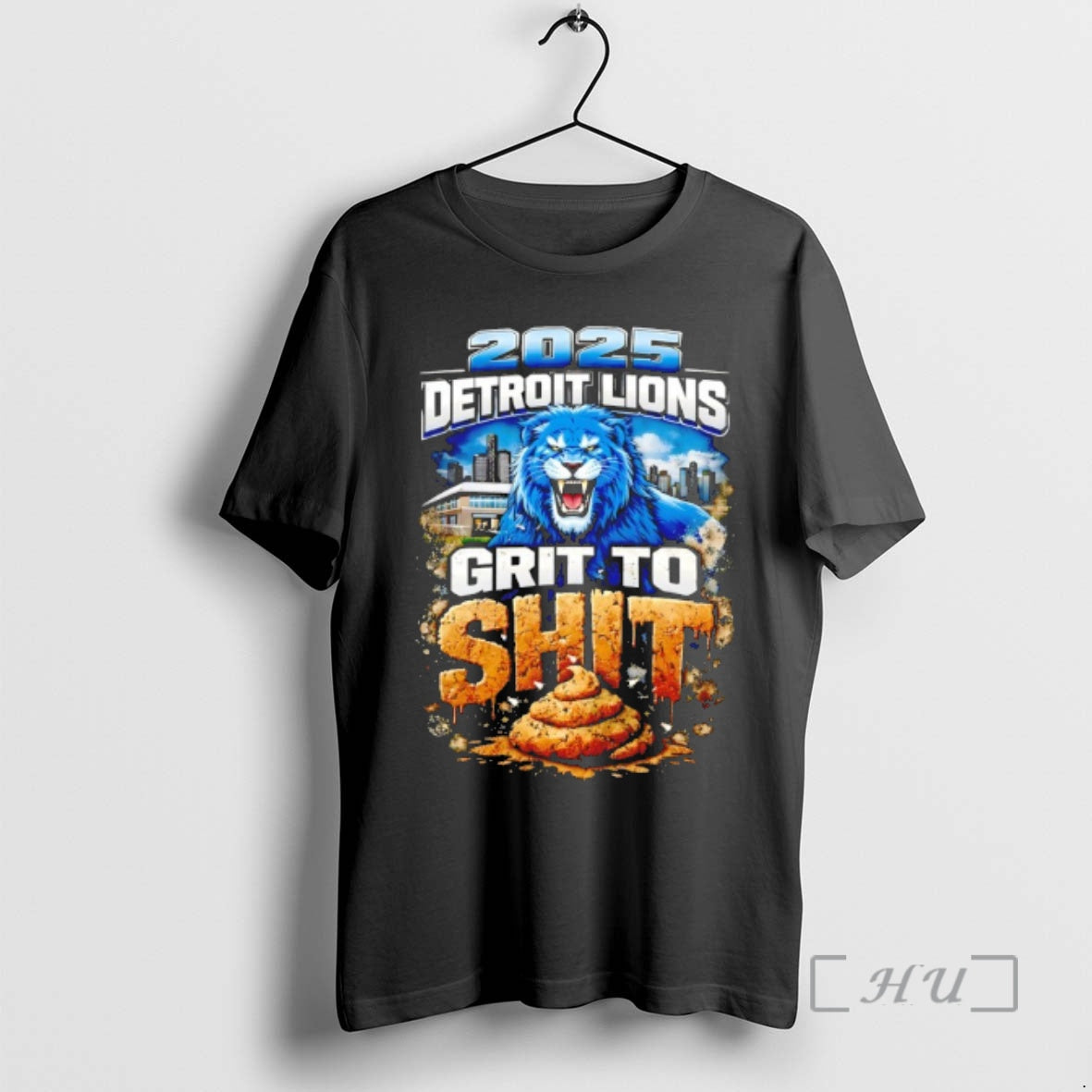 Officials 2025 Detroit Lions Grit To Shit Mascot T-Shirts, Hoodie, Sweatshirt | TeeBloomCo.com