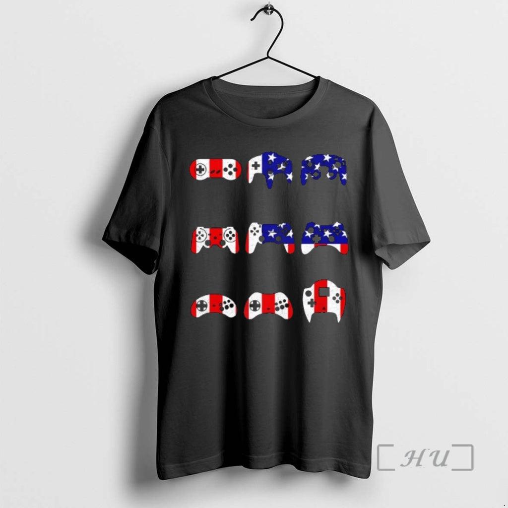 Officials American Gamer Mash Up Controllers Usa Flag T-Shirts, Hoodie, Sweatshirt | TeeBloomCo.com