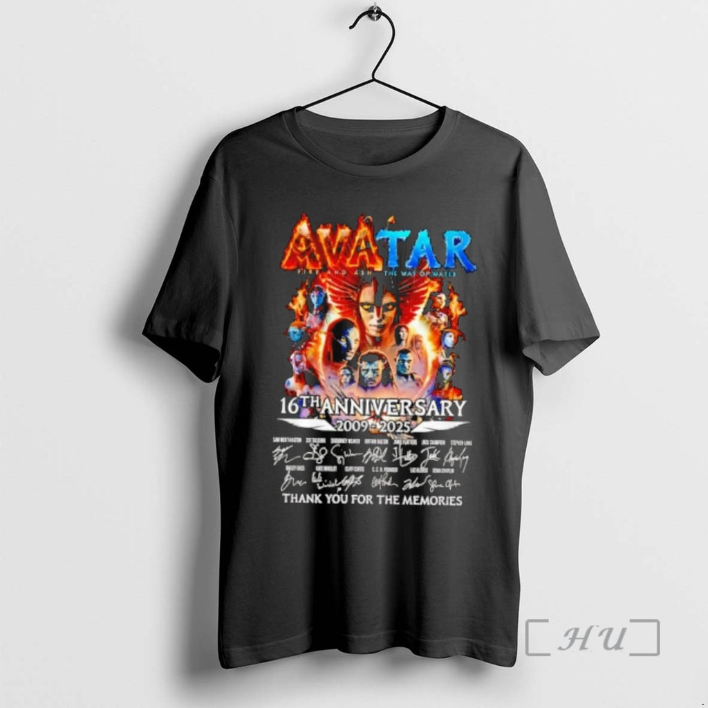 Officials Avatar Fire And Ash The Way Of Water 16th Anniversary 2009 2025 Signature Thank T-Shirts, Hoodie, Sweatshirt