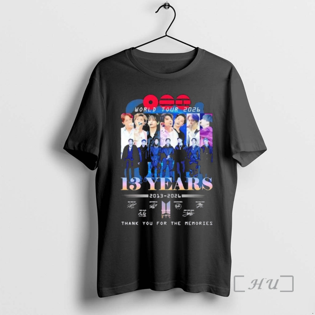 Officials Bts World Tour 2026 13 Years 2013 2026 Thank You For The Memories Signatures T-Shirts, Hoodie, Sweatshirt