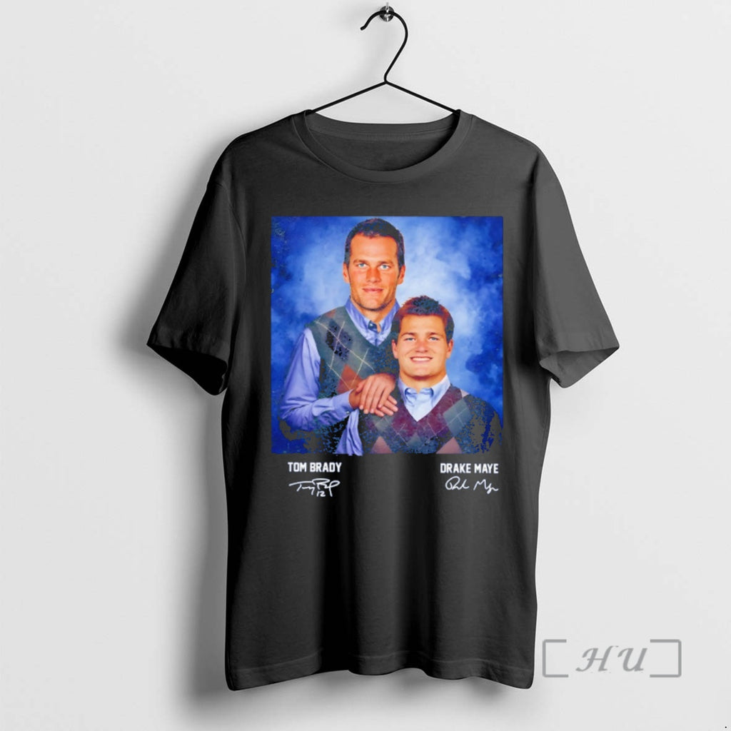 Officials Brady And Maye New England Football Vintage Step Bros Signature Premium T Shirts Sweater Hoodie, Sweatshirt