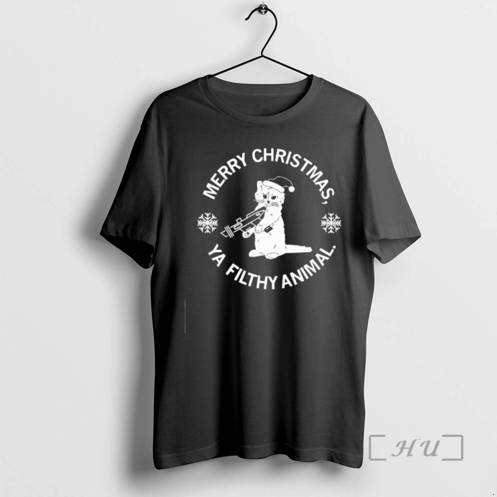 Officials Cat Merry Christmas Ya Filthy Animal T-Shirts, Hoodie, Sweatshirt | TeeBloomCo.com