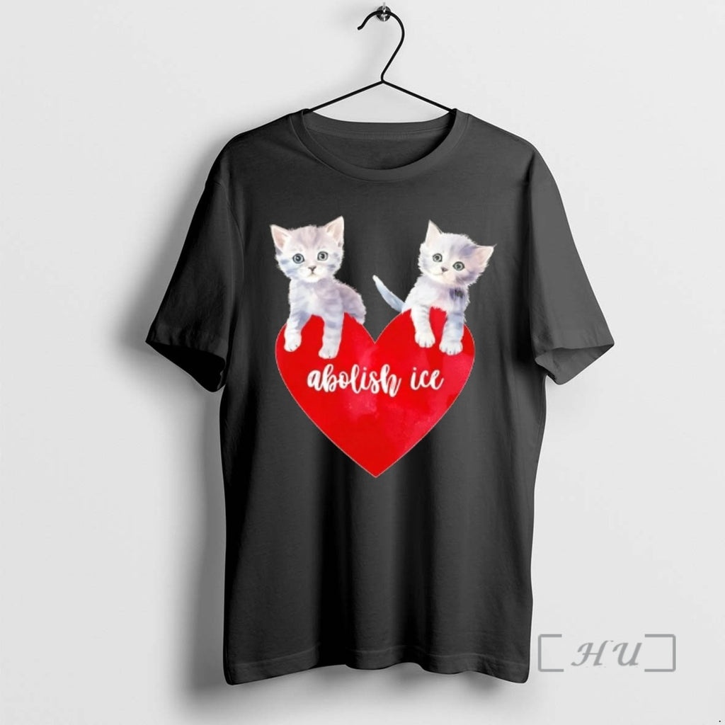 Officials Cats Abolish Ice Valentine Heart Kittens Anti Ice T-Shirts, Hoodie, Sweatshirt | TeeBloomCo.com
