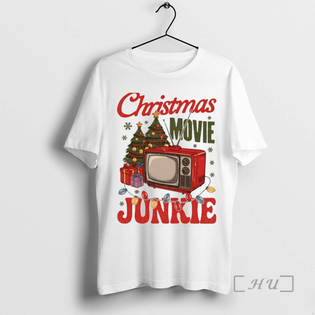 Officials Christmas Movie Junkie Circle T-Shirts, Hoodie, Sweatshirt | TeeBloomCo.com