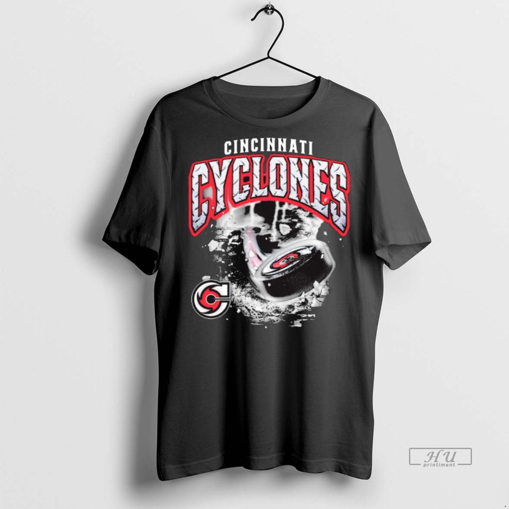 Officials Cincinnati Cyclones Storm Warning Ncaa Painting Tee Shirt Sweater