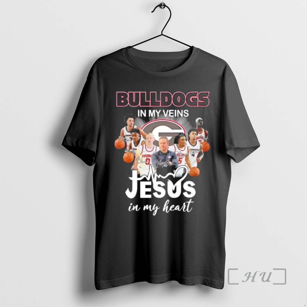 Officials Coach Mike White And Players Georgia Bulldogs Basketball In My Veins Jesus In My T-Shirts, Hoodie, Sweatshirt