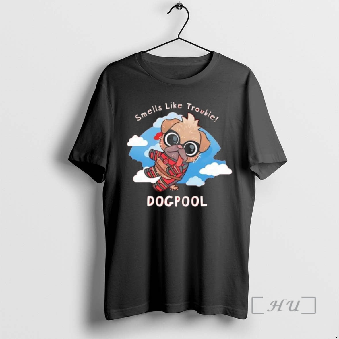 Officials Deadpool Smells Like Trouble Dogpool Graphic T-Shirts, Hoodie, Sweatshirt | TeeBloomCo.com