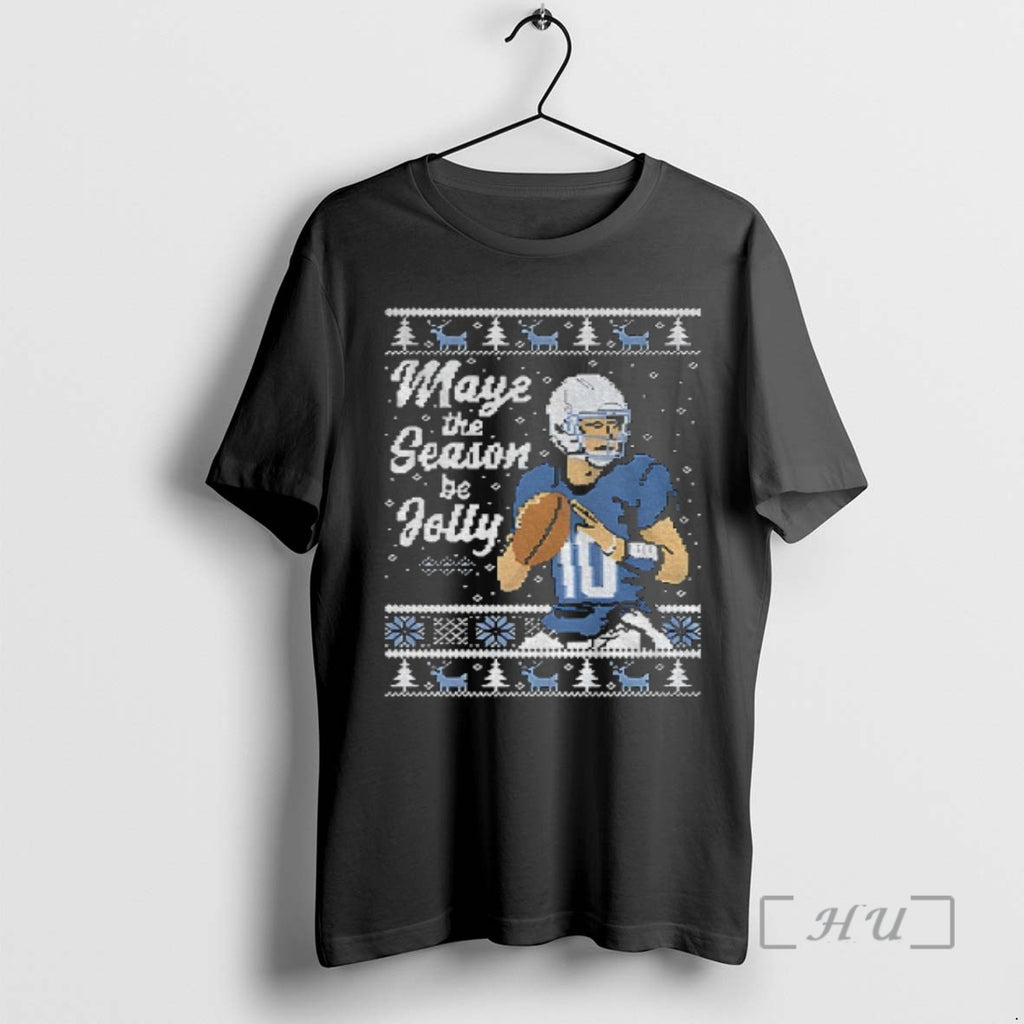 Officials Drake Maye The Season Be Jolly New England Patriost Ugly Christmas Premium T Shirts Hoodie, Sweatshirt