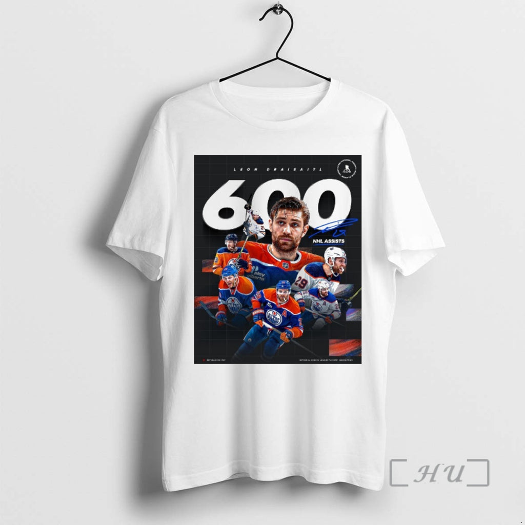 Officials Edmonton Oilers Leon Draisaitl 600 Nhl Assists Signature T-Shirts, Hoodie, Sweatshirt | TeeBloomCo.com