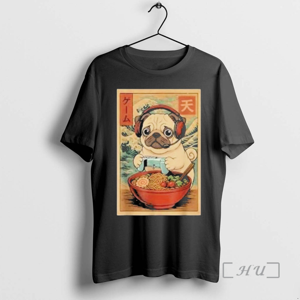 Officials Gamer Pug Ramen Retro Japanese Pug Gaming T-Shirts, Hoodie, Sweatshirt | TeeBloomCo.com