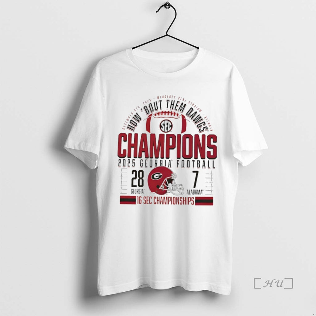 Officials Georgia Bulldogs 2025 Sec Football Champions Score T-Shirts, Hoodie, Sweatshirt | TeeBloomCo.com