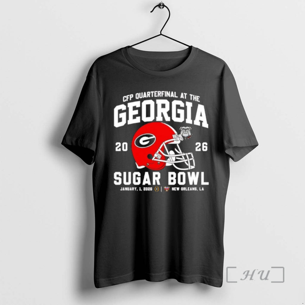 Officials Georgia Bulldogs 2026 Cfp Quarterfinal Sugar Bowl Helmet T-Shirts, Hoodie, Sweatshirt | TeeBloomCo.com