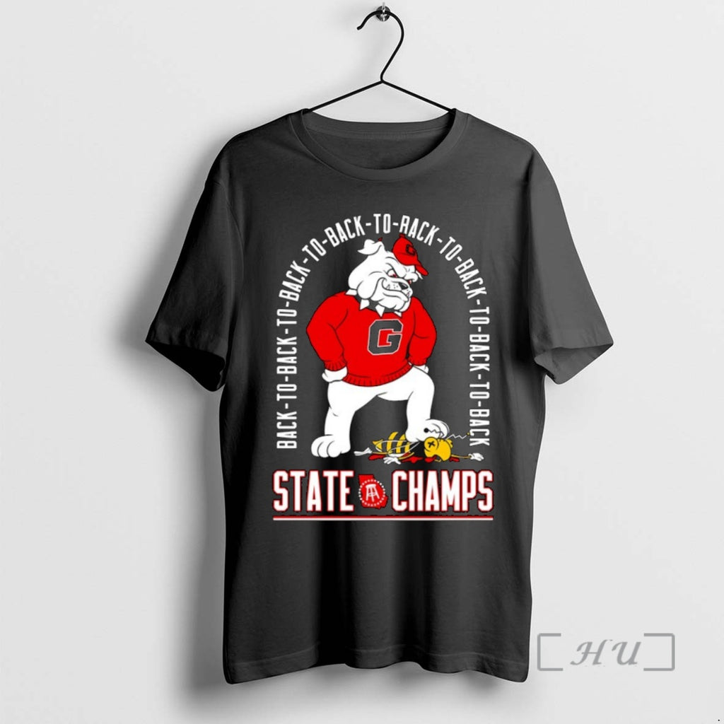 Officials Georgia Bulldogs Back To Back To Back State Champs Mascot Premium T Shirts Sweater Hoodie, Sweatshirt