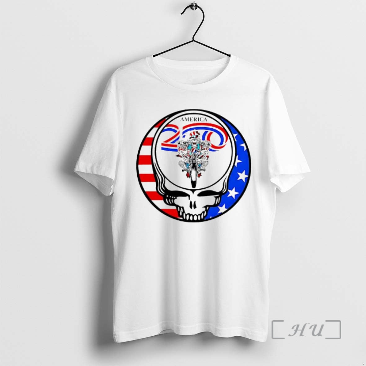 Officials Grateful Dead America Moto Sam Skeleton Riding Motorcycle T-Shirts, Hoodie, Sweatshirt | TeeBloomCo.com