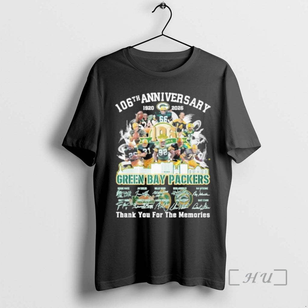 Officials Green Bay Packers Team 106th Anniversary 1920 2026 Thank You For The Memories Premium T-Shirts, Hoodie, Sweatshirt