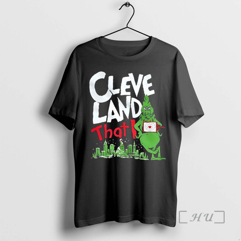 Officials Grinch Hes A Mean One Cleveland Skyline Christmas T-Shirts, Hoodie, Sweatshirt | TeeBloomCo.com