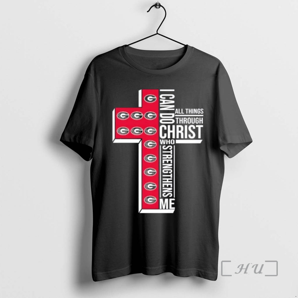Officials I Can Do All Things Through Christ Who Strengthens Me Georgia Bulldogs Basketball Cross T-Shirts, Hoodie,...