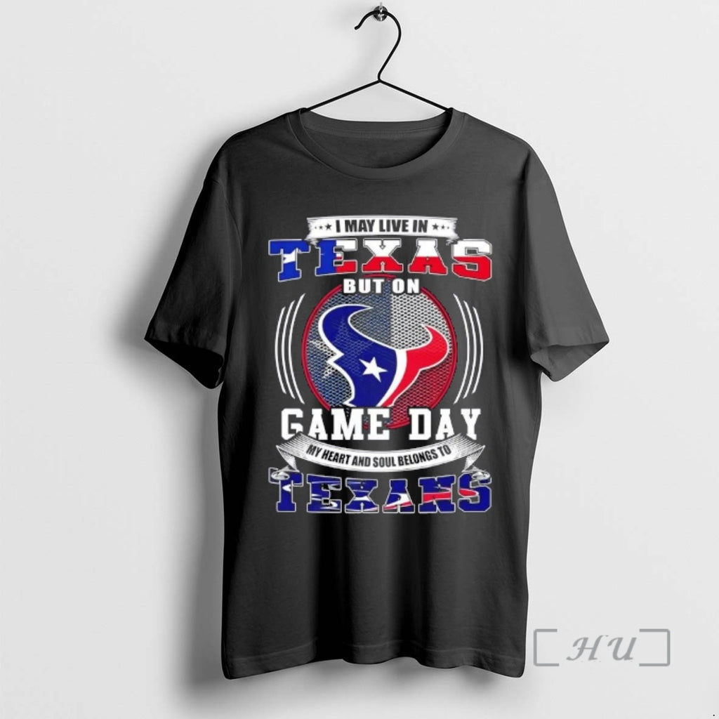 Officials I May Live In Texas But On Game Day My Heart And Soul Belongs T-Shirts, Hoodie, Sweatshirt | TeeBloomCo.com