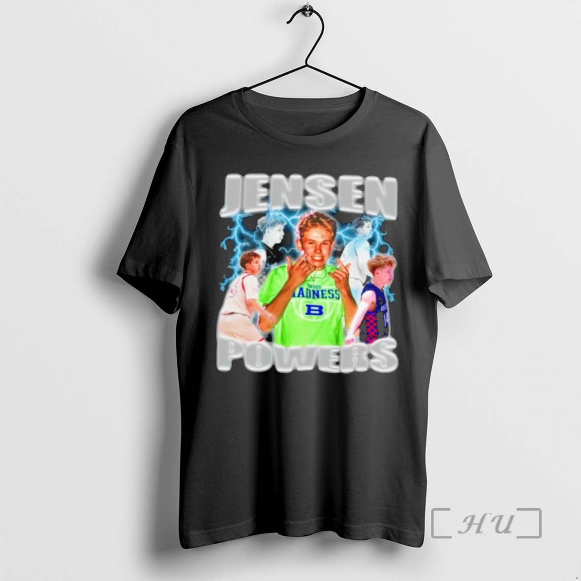 Officials Jensen Powers Basketball Lightning Graphic T-Shirts, Hoodie, Sweatshirt | TeeBloomCo.com