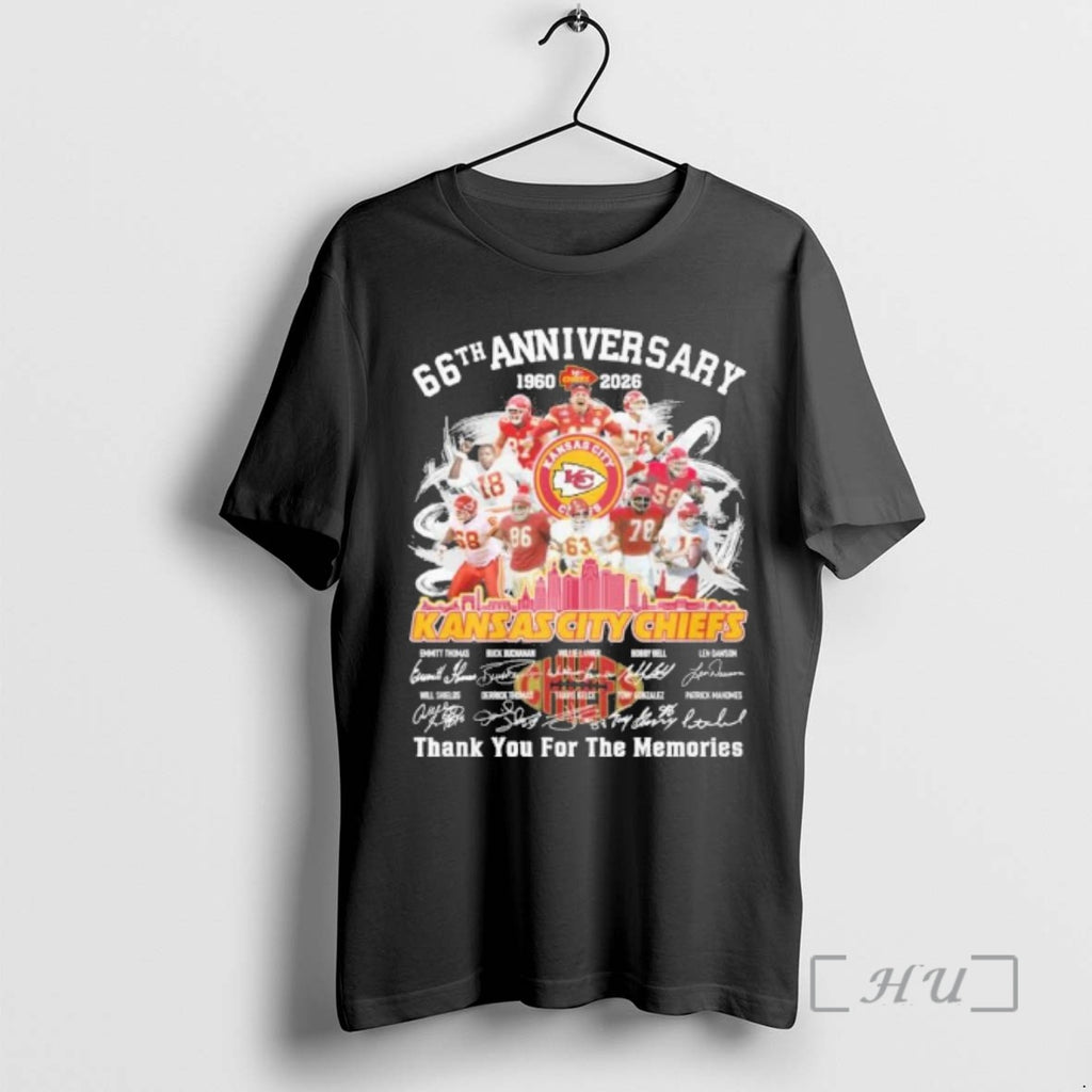 Officials Kansas City Chiefs Team 66th Anniversary 1960 2026 Thank You For The Memories Premium T-Shirts, Hoodie, Sweatshirt