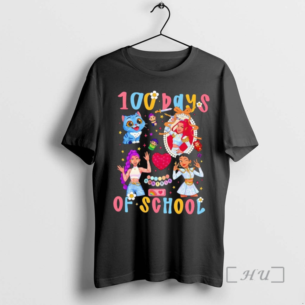 Officials Kpop Demon Hunter Happy 100th Day Of School T-Shirts, Hoodie, Sweatshirt | TeeBloomCo.com