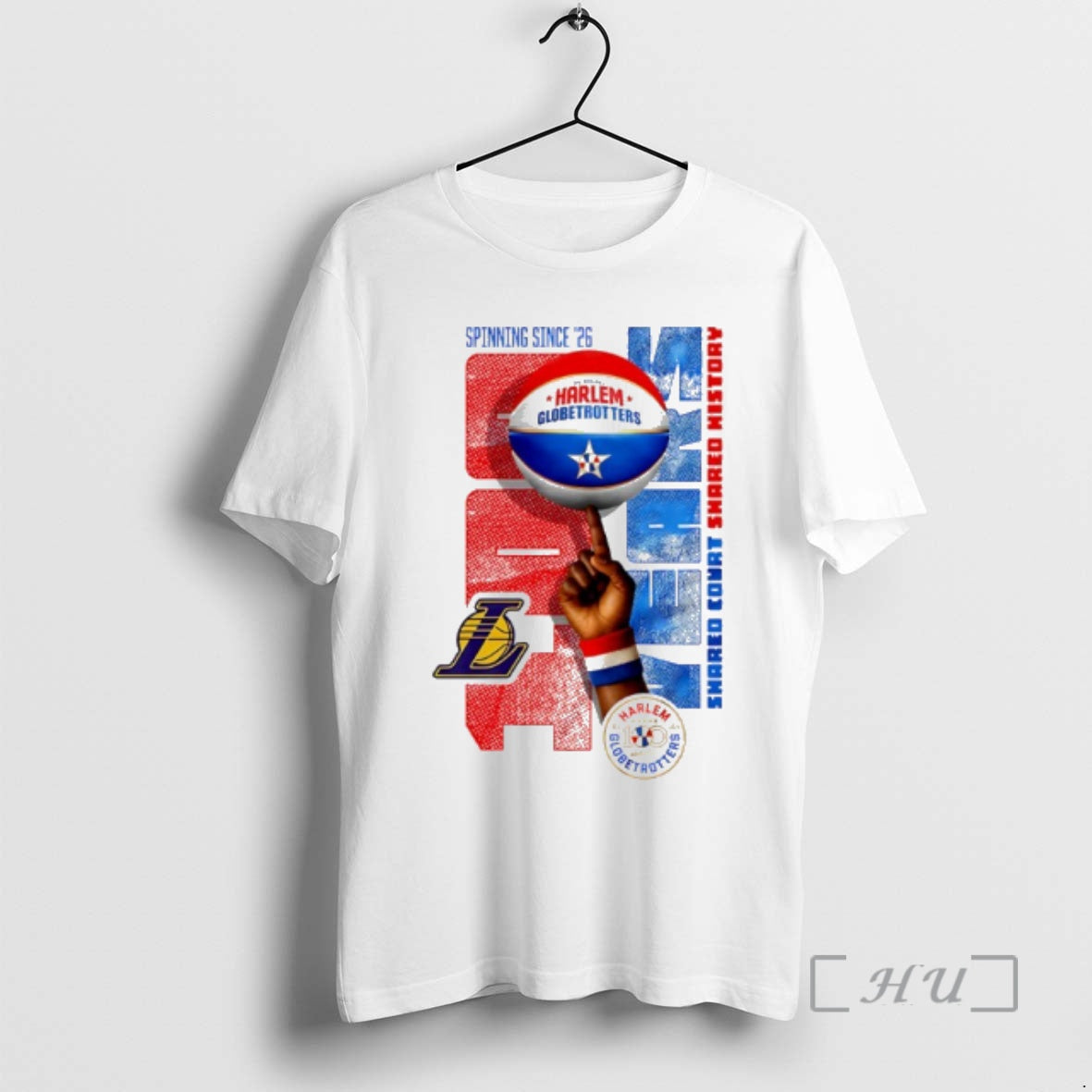 Officials Los Angeles Lakers X Harlem Globetrotters Spinning Since 26 T-Shirts, Hoodie, Sweatshirt | TeeBloomCo.com
