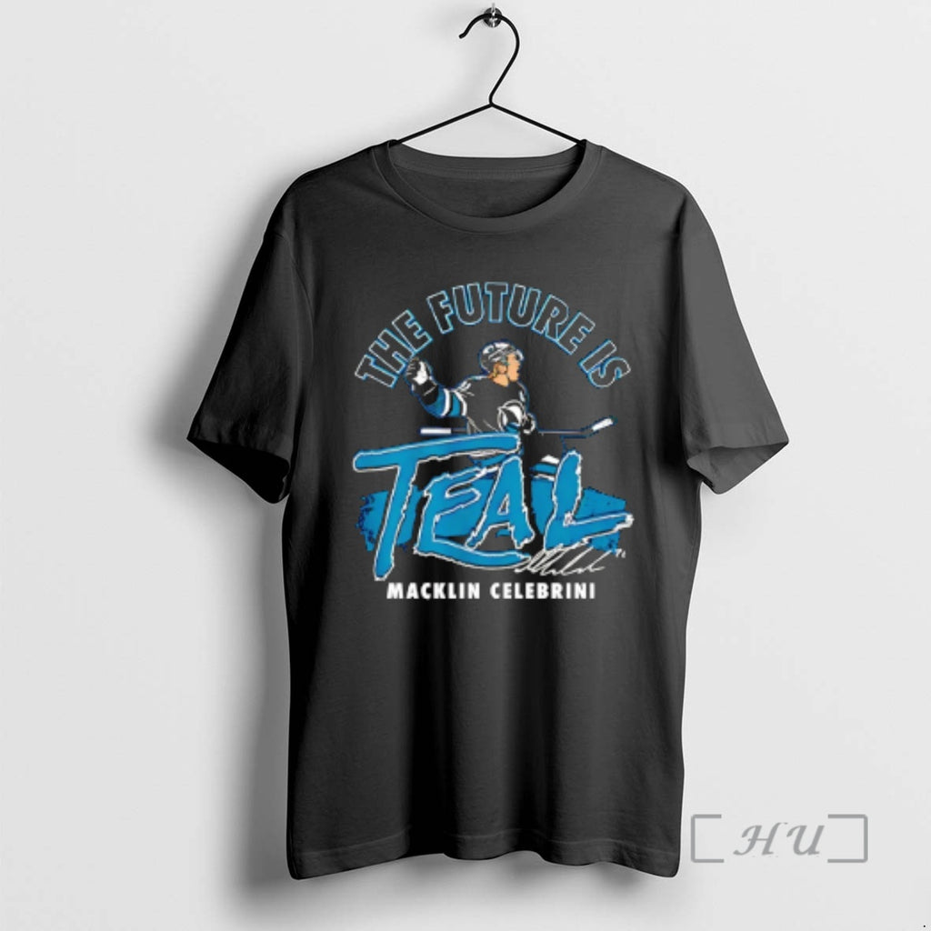 Officials Macklin Celebrini San Jose Sharks The Future Is Teal T-Shirts, Hoodie, Sweatshirt | TeeBloomCo.com
