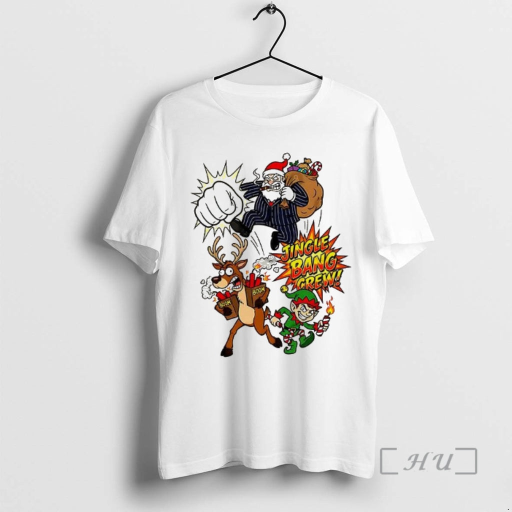 Officials Mafia Santa Reindeer And Elf Jingle Bang Crew T-Shirts, Hoodie, Sweatshirt | TeeBloomCo.com