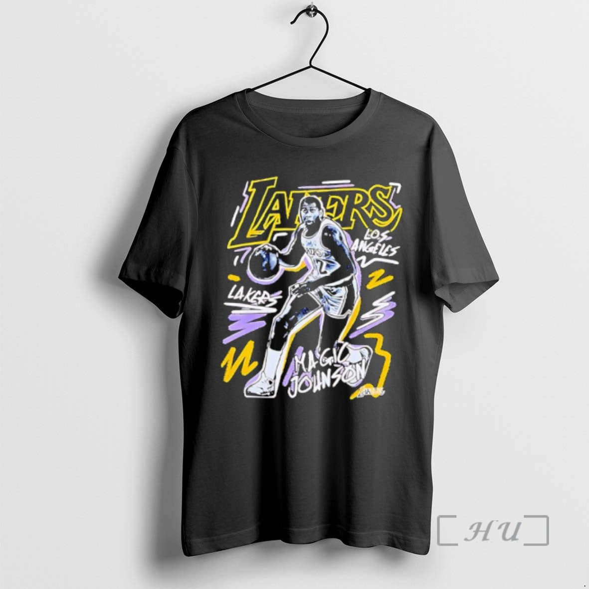 Officials Magic Johnson Los Angeles Lakers Nba Chalked Up Retro T-Shirts, Hoodie, Sweatshirt | TeeBloomCo.com