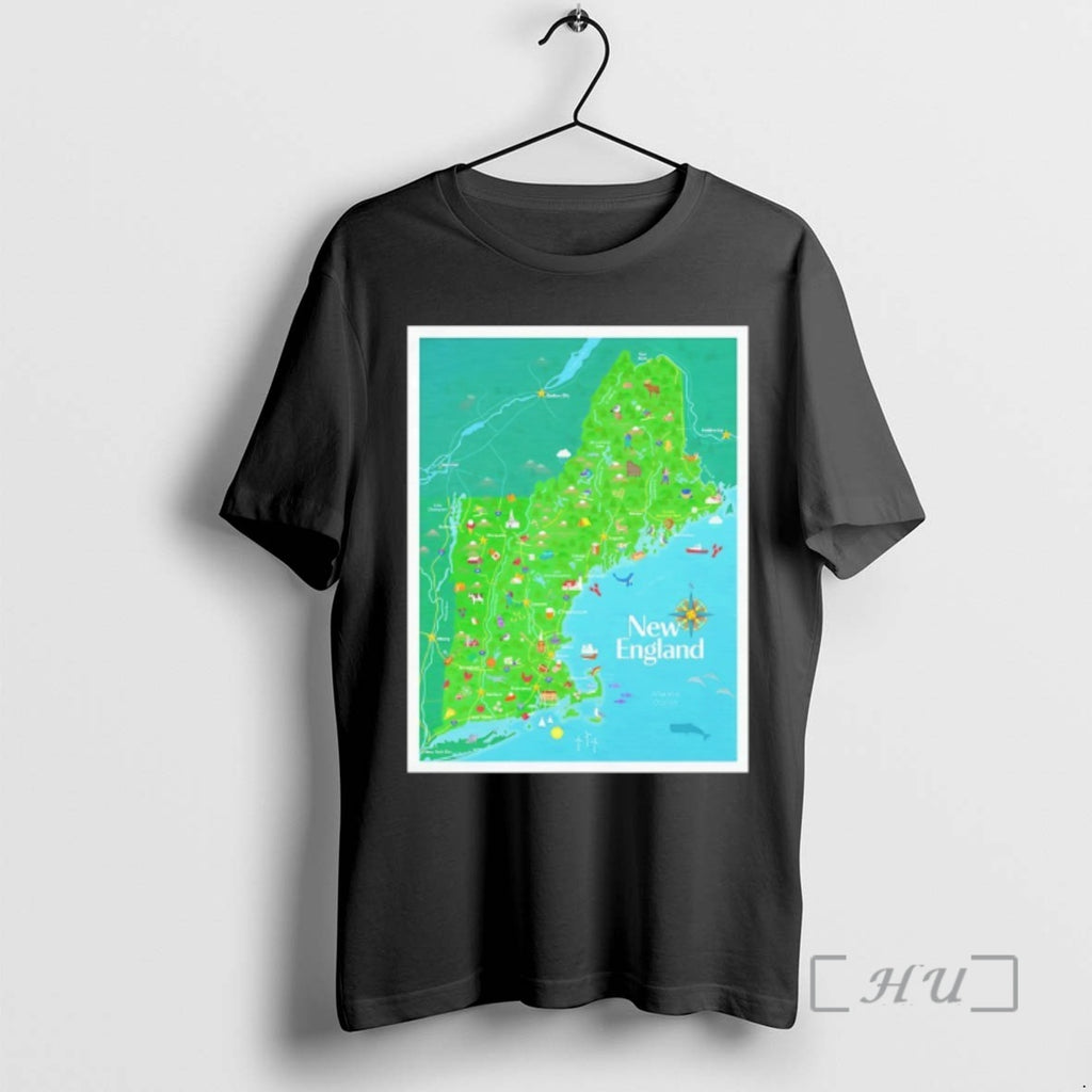 Officials Map Of New England Cartoon T-Shirts, Hoodie, Sweatshirt | TeeBloomCo.com