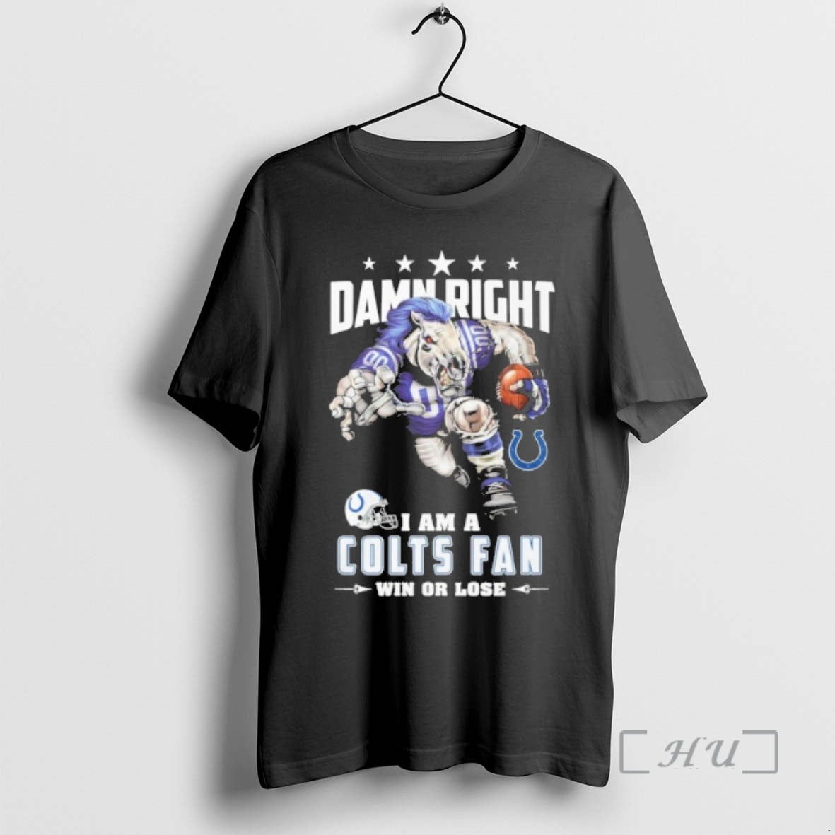Officials Mascot Damn Right I Am A Colts Fan Win Or Lose Premium T Shirts Hoodie, Sweatshirt | TeeBloomCo.com
