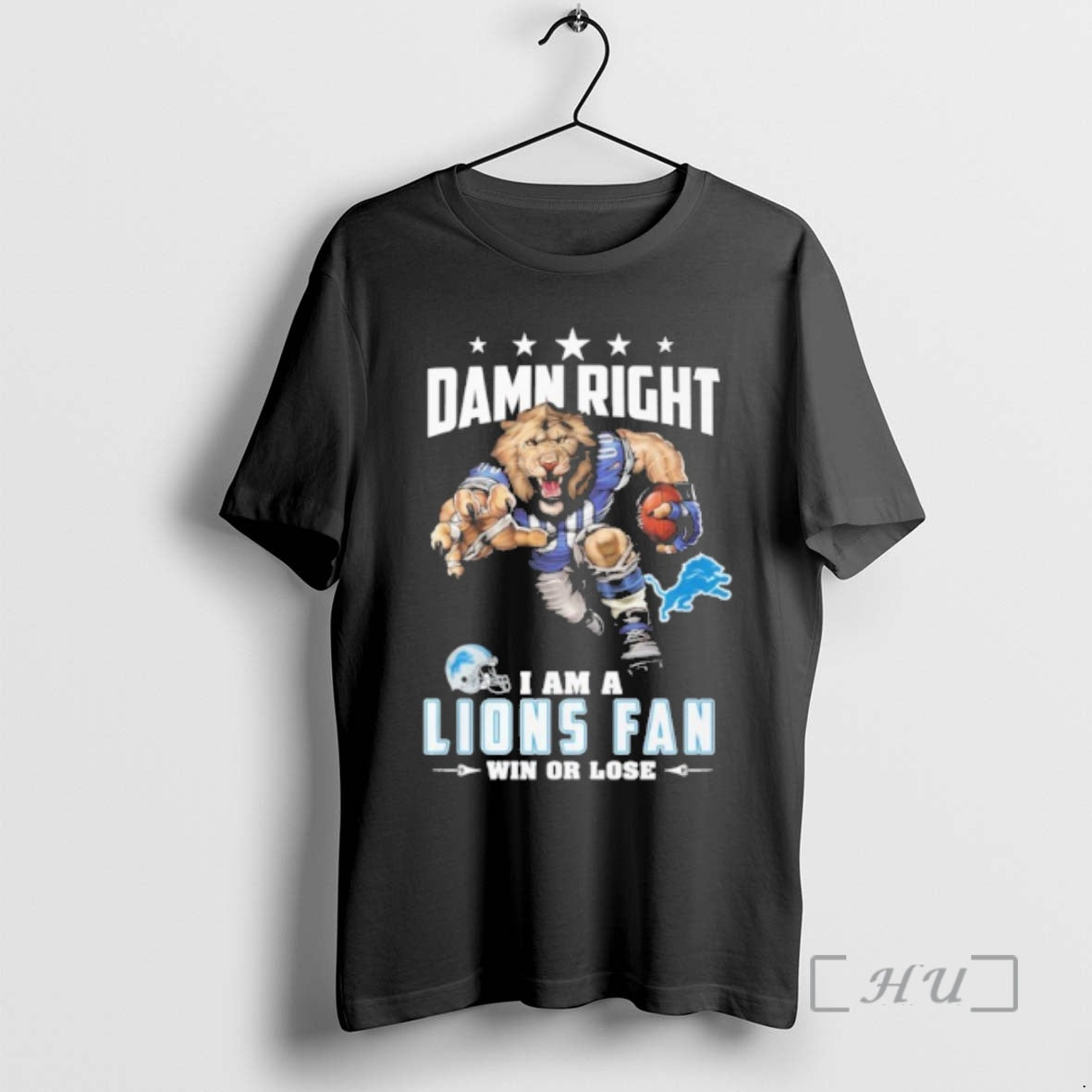 Officials Mascot Damn Right I Am A Lions Fan Win Or Lose Premium T Shirts Hoodie, Sweatshirt | TeeBloomCo.com