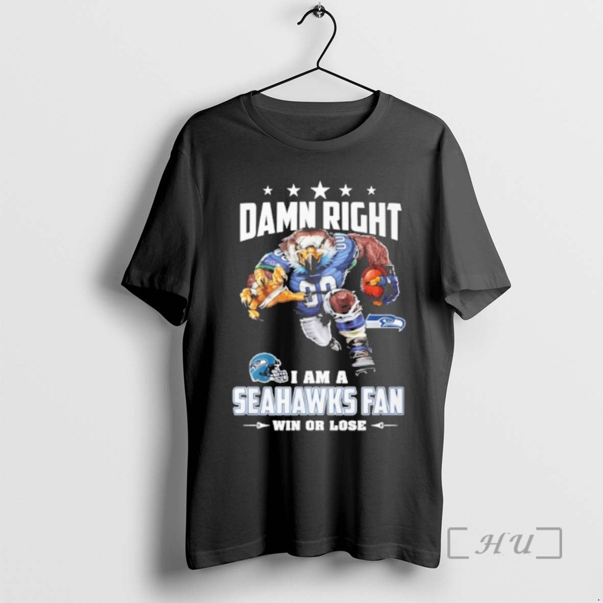 Officials Mascot Damn Right I Am A Seahawks Fan Win Or Lose Premium T Shirts Hoodie, Sweatshirt | TeeBloomCo.com