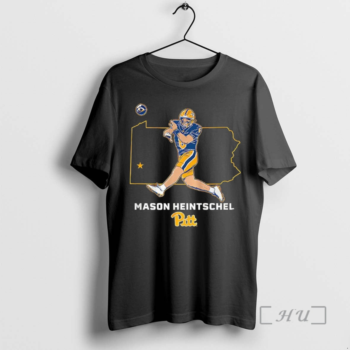 Officials Mason Heintschel Pittsburgh Panthers Football State Star Outline T-Shirts, Hoodie, Sweatshirt | TeeBloomCo.com