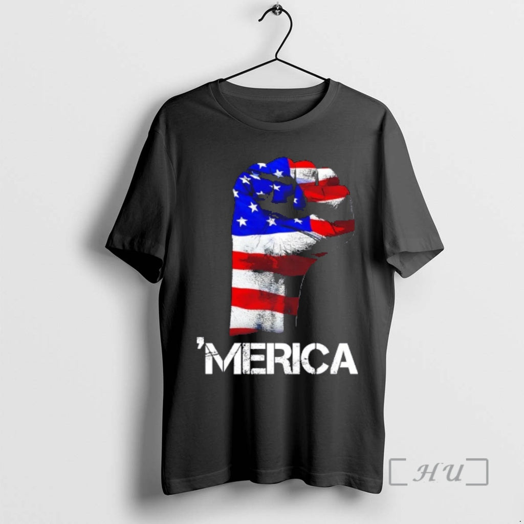 Officials Merica Freedom Fist Flag T-Shirts, Hoodie, Sweatshirt | TeeBloomCo.com