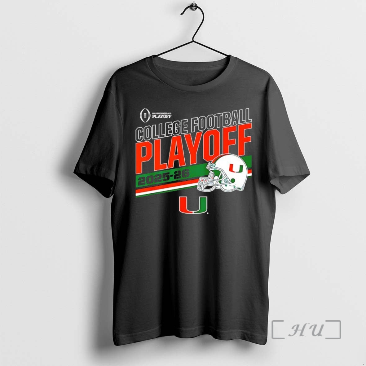 Officials Miami Huricanes 2025 2026 College Football Playoff Stripe Helmet T-Shirts, Hoodie, Sweatshirt | TeeBloomCo.com