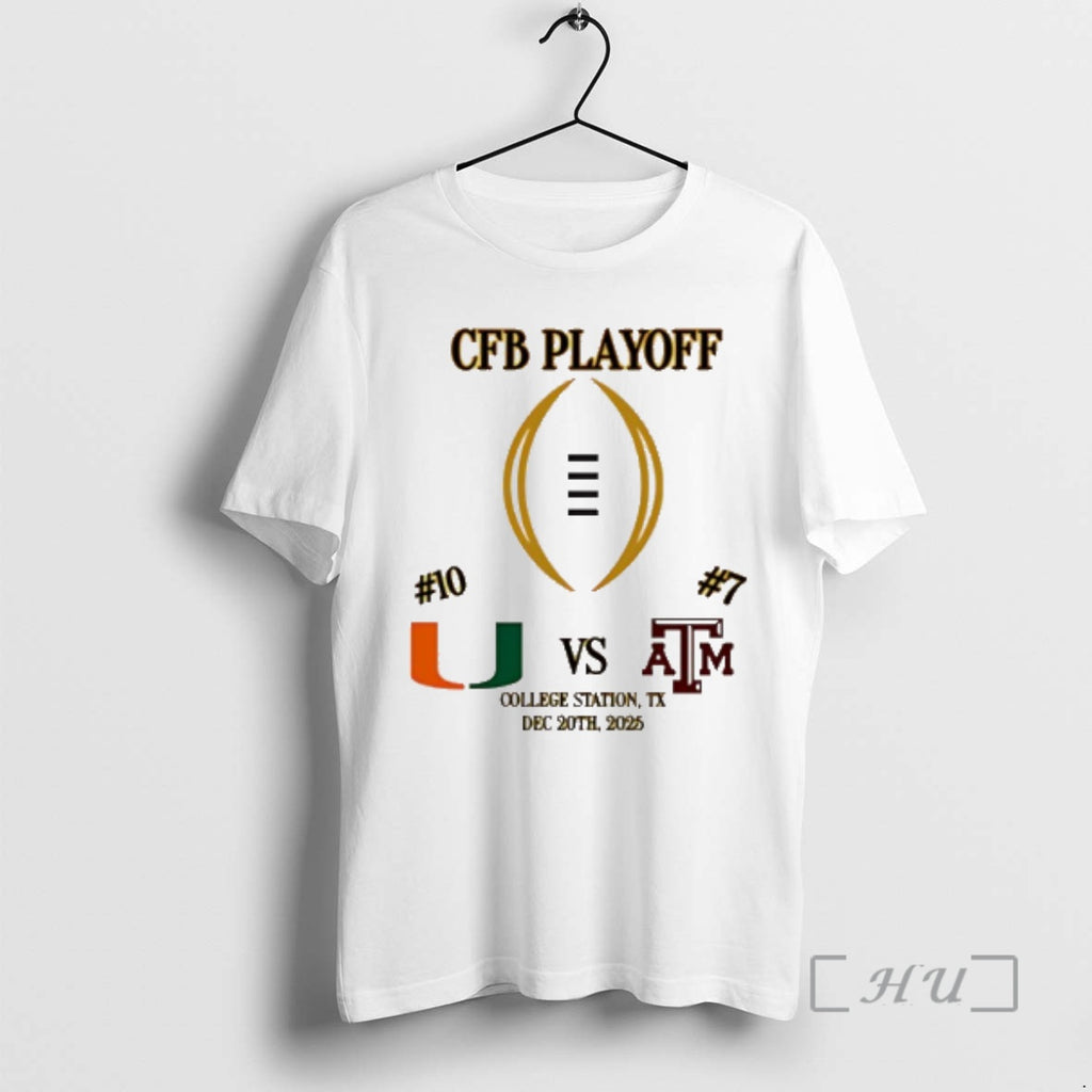 Officials Miami Vs Texas Am 2025 Cfp First Rd Playoff Game 2 Premium T Shirts Hoodie, Sweatshirt | TeeBloomCo.com