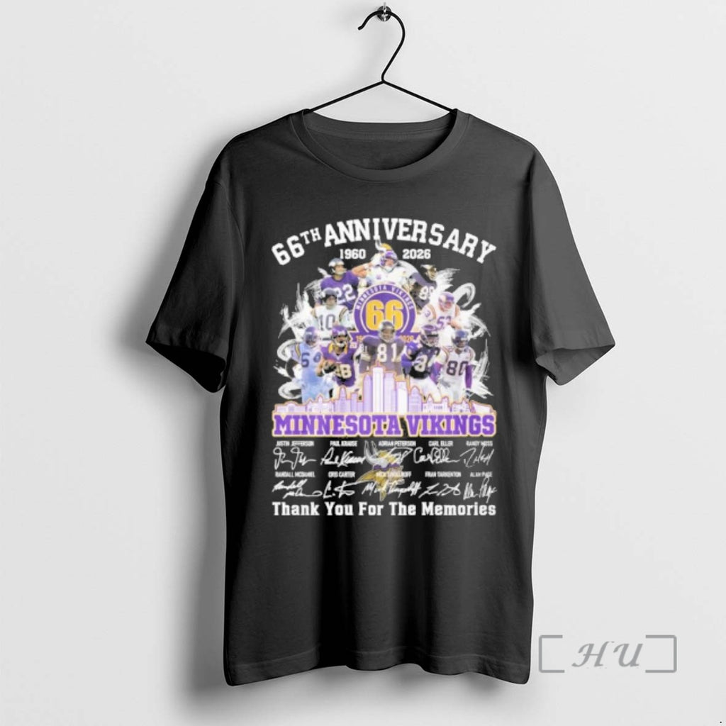 Officials Minnesota Vikings Team 66th Anniversary 1960 2026 Thank You For The Memories Premium T-Shirts, Hoodie, Sweatshirt