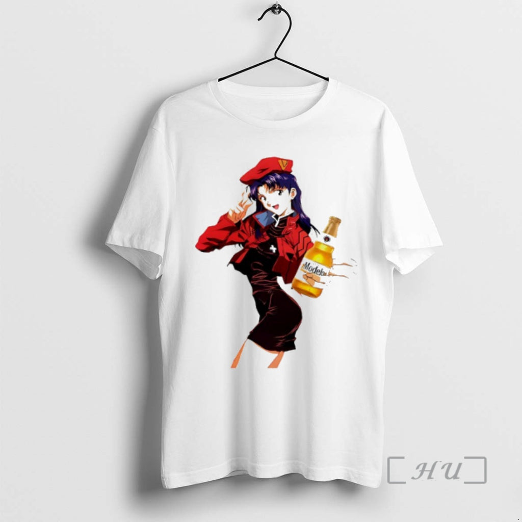 Officials Misato Mod Modelo Beer Anime T-Shirts, Hoodie, Sweatshirt | TeeBloomCo.com