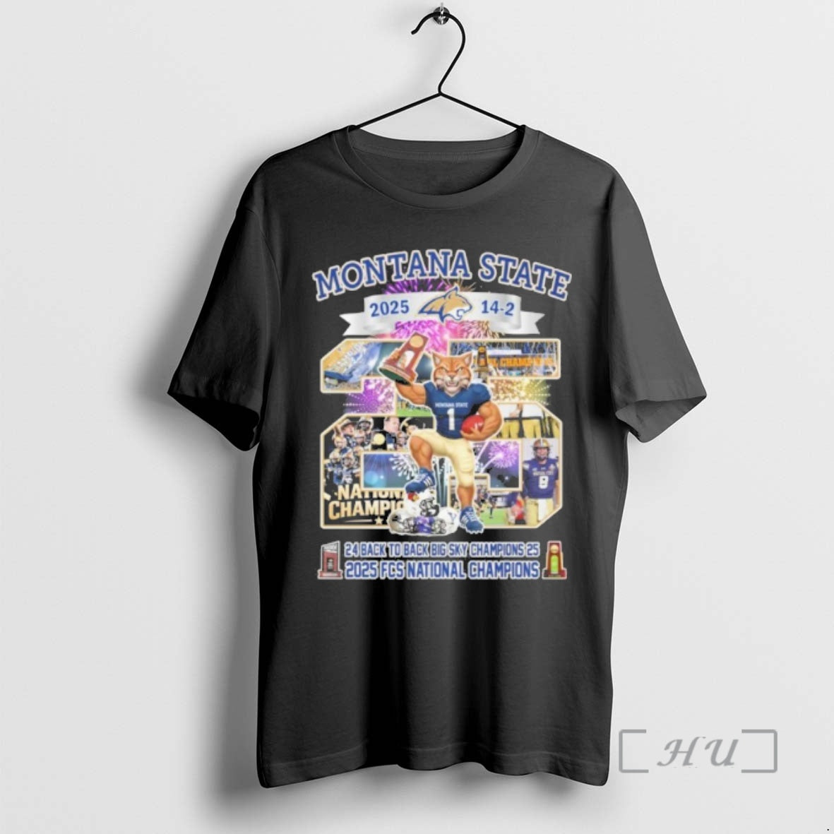 Officials Montana State 2025 2026 Mascot Back To Back Champions Fcs National Premium T Shirts Hoodie, Sweatshirt