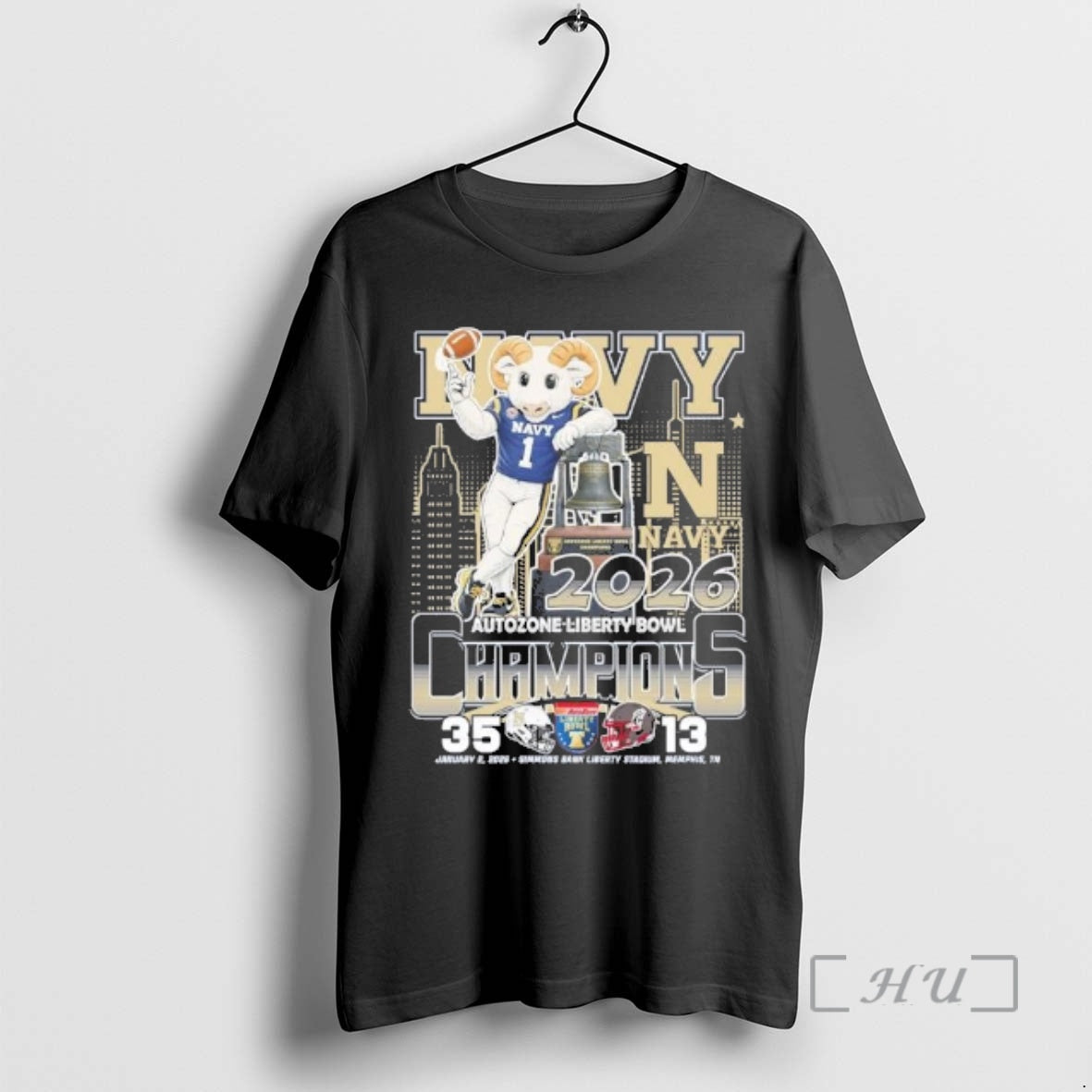 Officials Navy Midshipmen 2026 Autozone Liberty Bowl Champions Mascot Score T-Shirts, Hoodie, Sweatshirt | TeeBloomCo.com