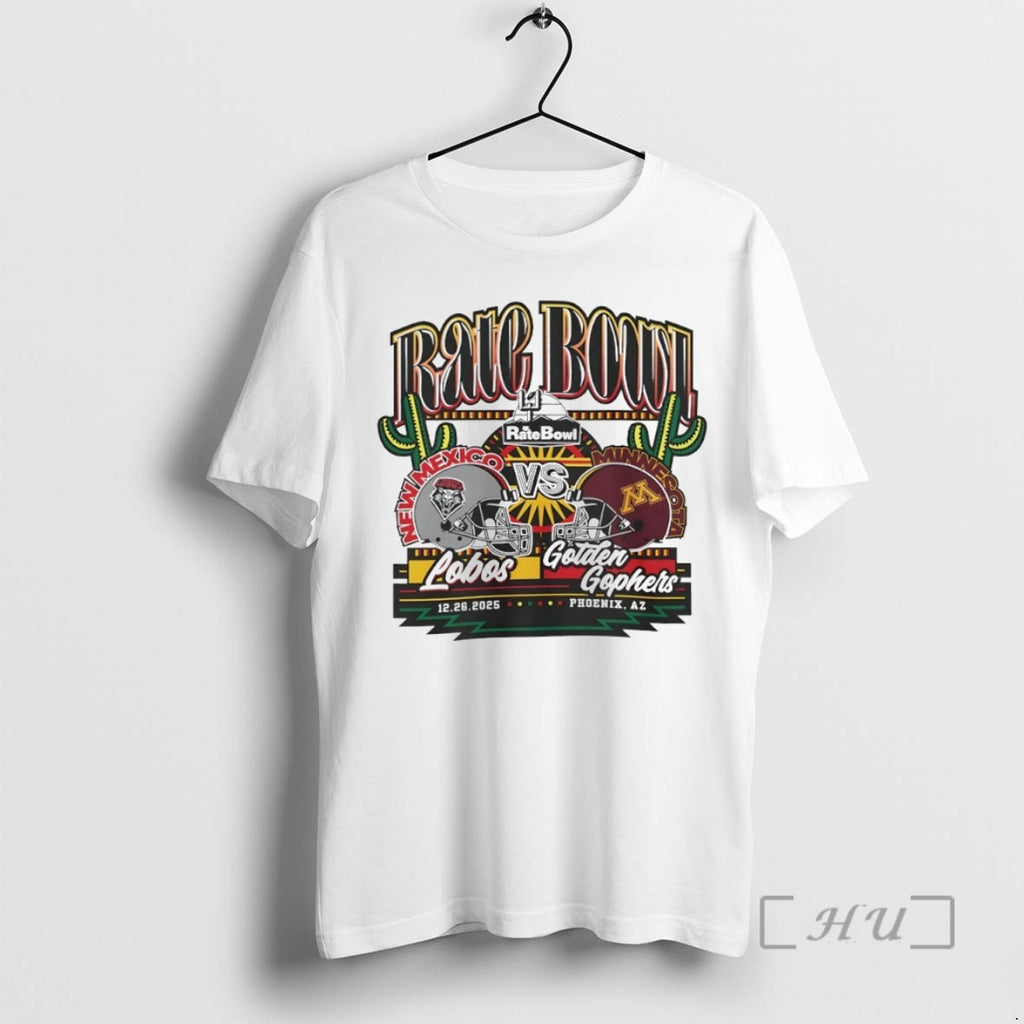Officials New Mexico Lobos Vs Minnesota Golden Gophers 2025 Rate Bowl Party On Matchup Circle T-Shirts, Hoodie, Sweatshirt