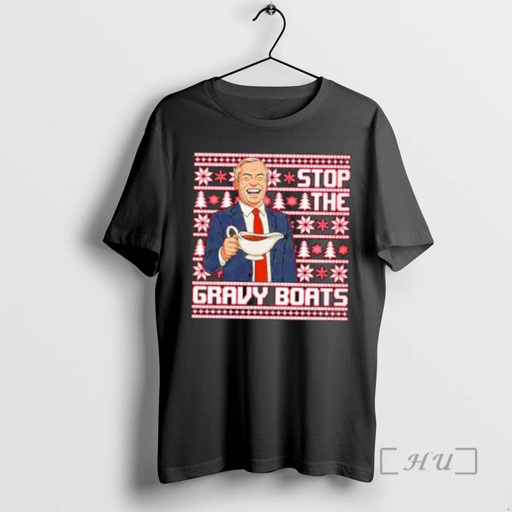 Officials Nigel Farage Stop The Gravy Boats Funny Ugly Christmas Sweat Premium T Shirts Sweater Hoodie, Sweatshirt