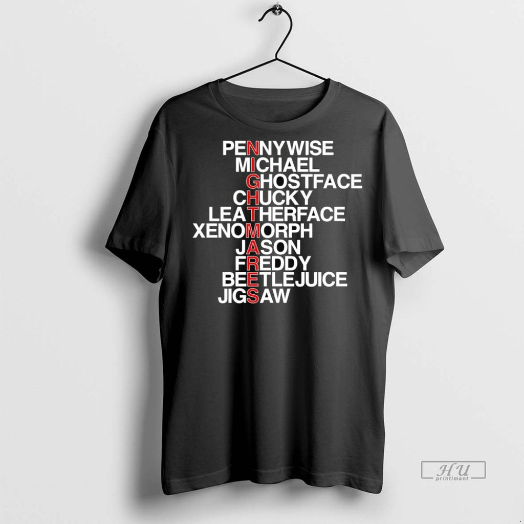 Officials Nightmares Pennywise Michael Ghostface Chucky Leatherface Tee Shirt Sweater